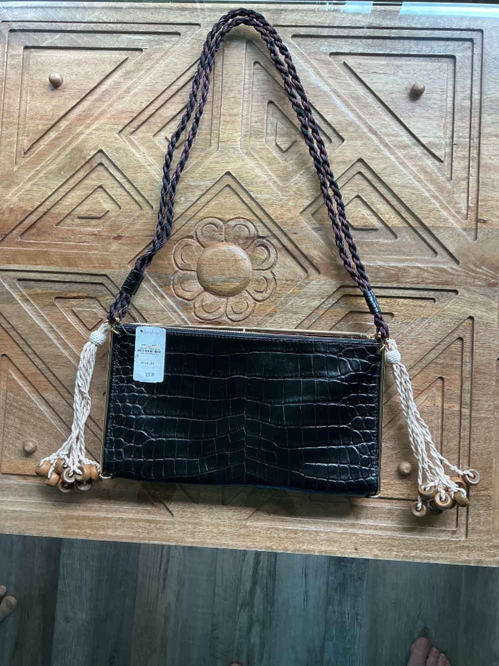 Elizabeth and James, crocodile embossed leather clutch - Picture 4 of 5